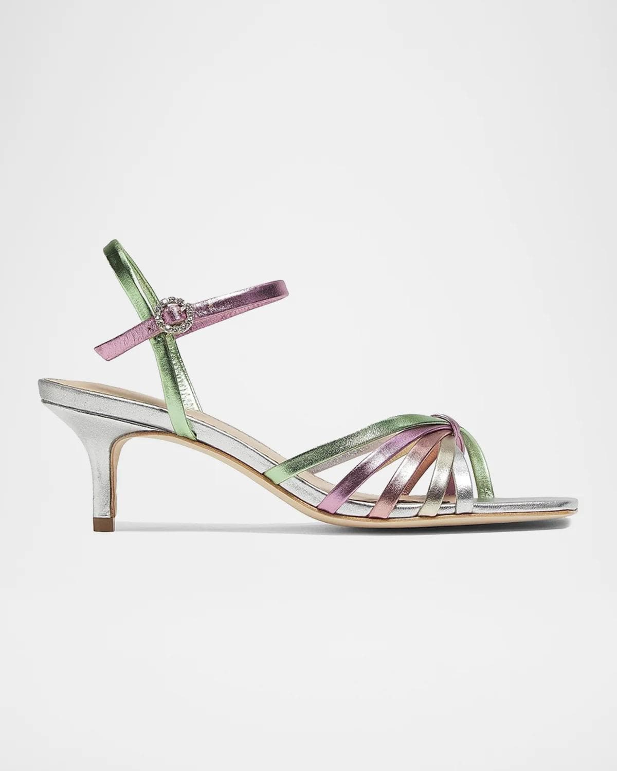 Cinq à Sept Malia Strappy Leather Kitten-Heel Sandals