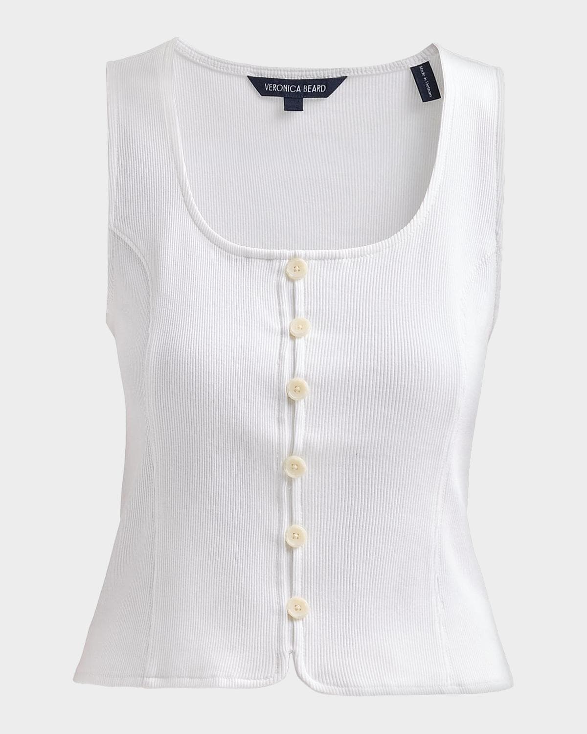 Veronica Beard Quenby Stretch-Cotton Sleeveless Top