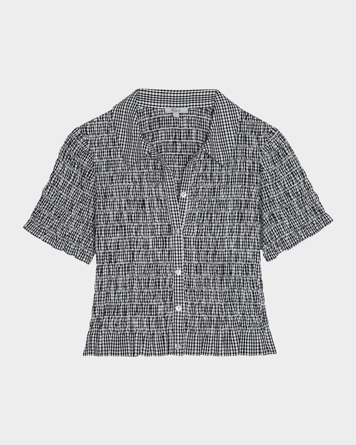 Rails Alton Smocked Gingham Shirt