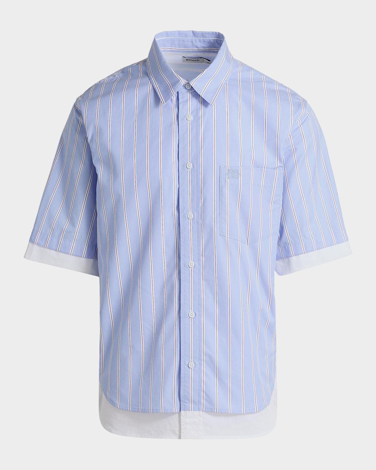 SIMKHAI Men's Steven Double-Layer Shirt