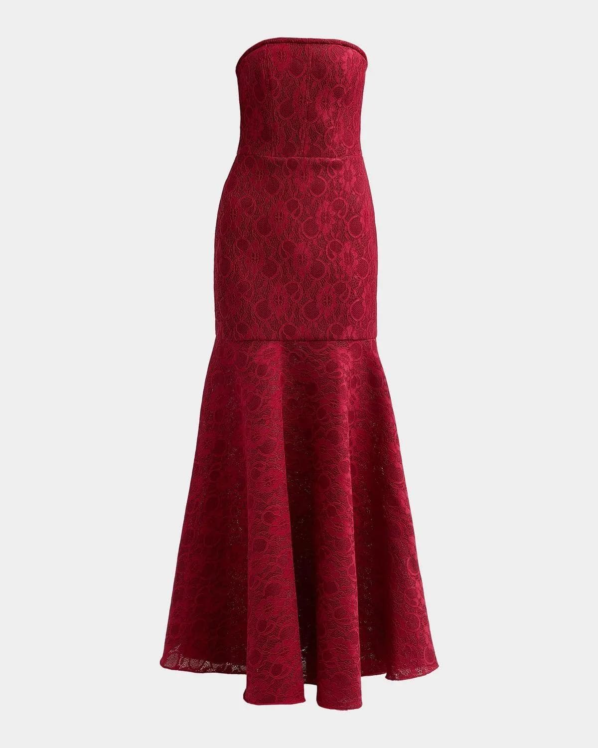 Black Halo Kristy Strapless Lace Jacquard Trumpet Gown