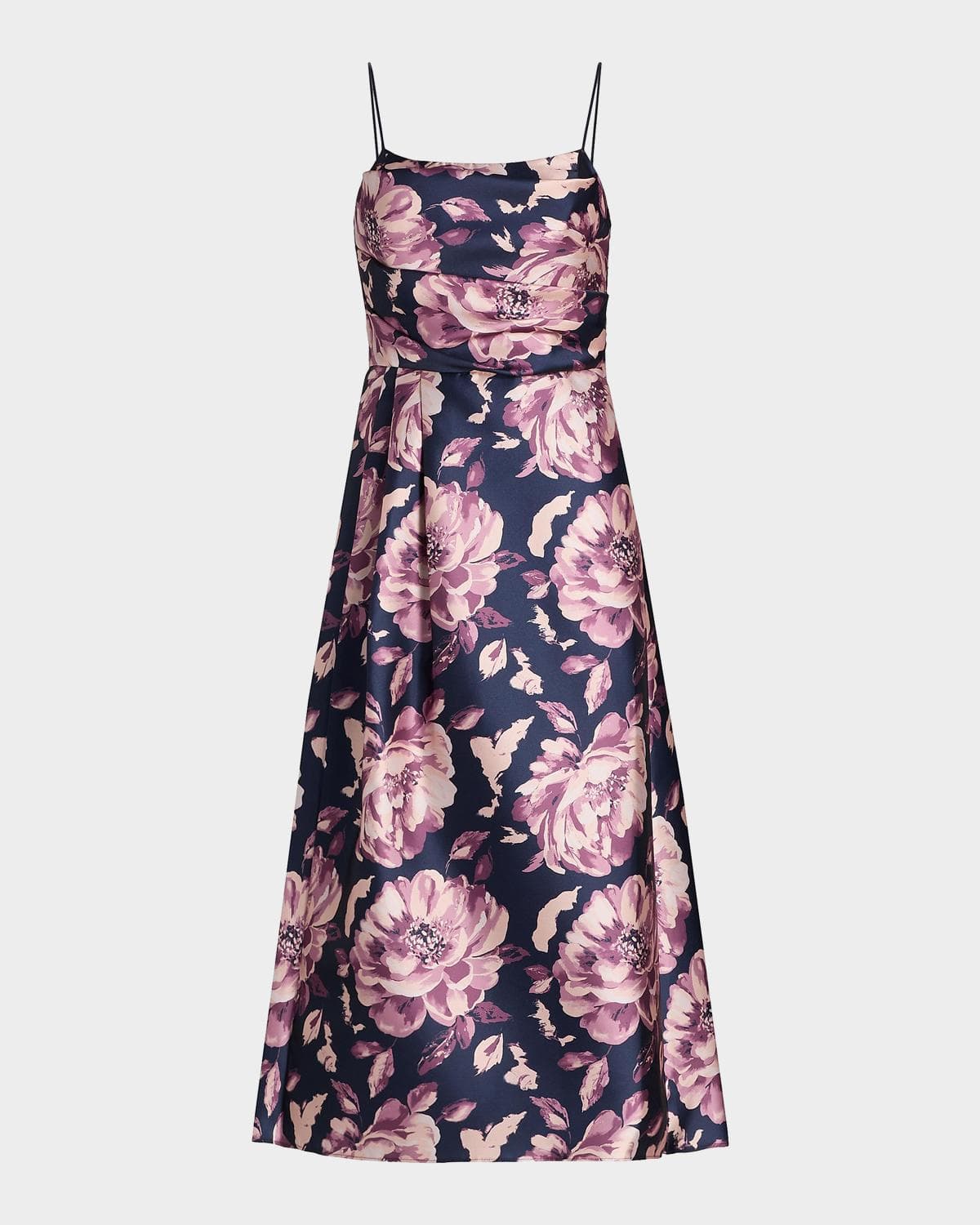 Black Halo Cayetana Floral Satin Midi-Dress
