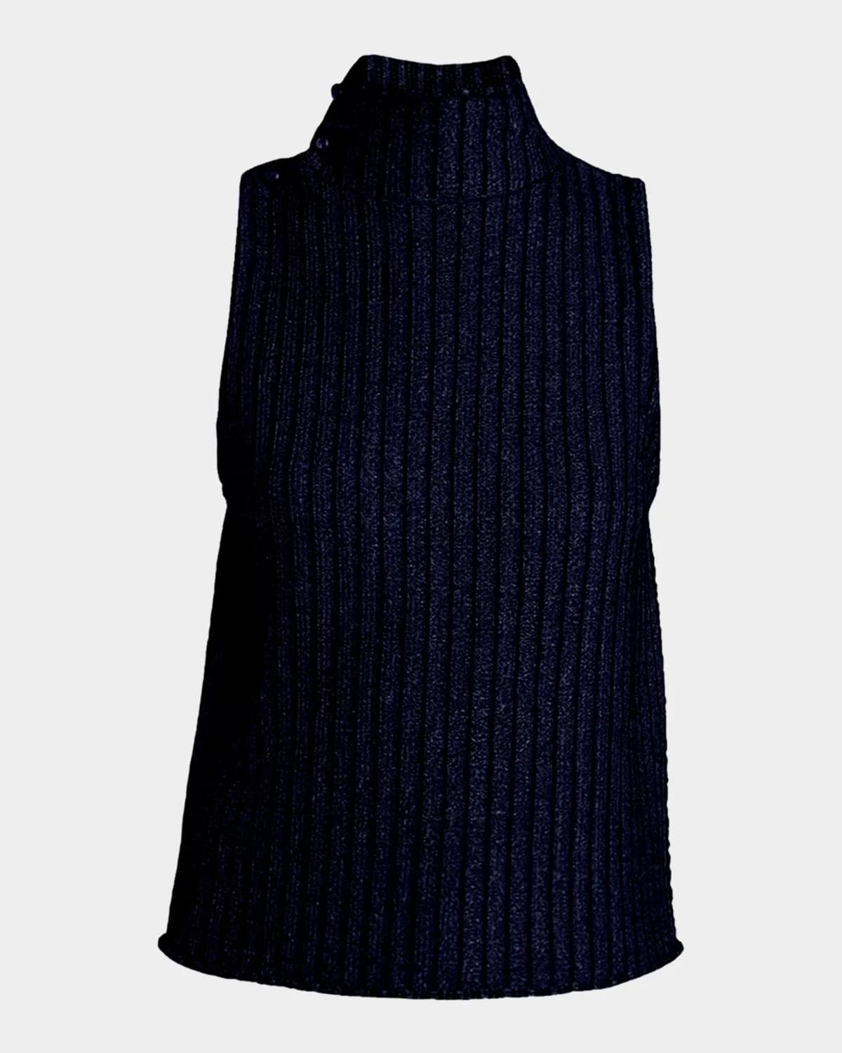 Giorgio Armani Metallic Knit Sleeveless Turtleneck Sweater