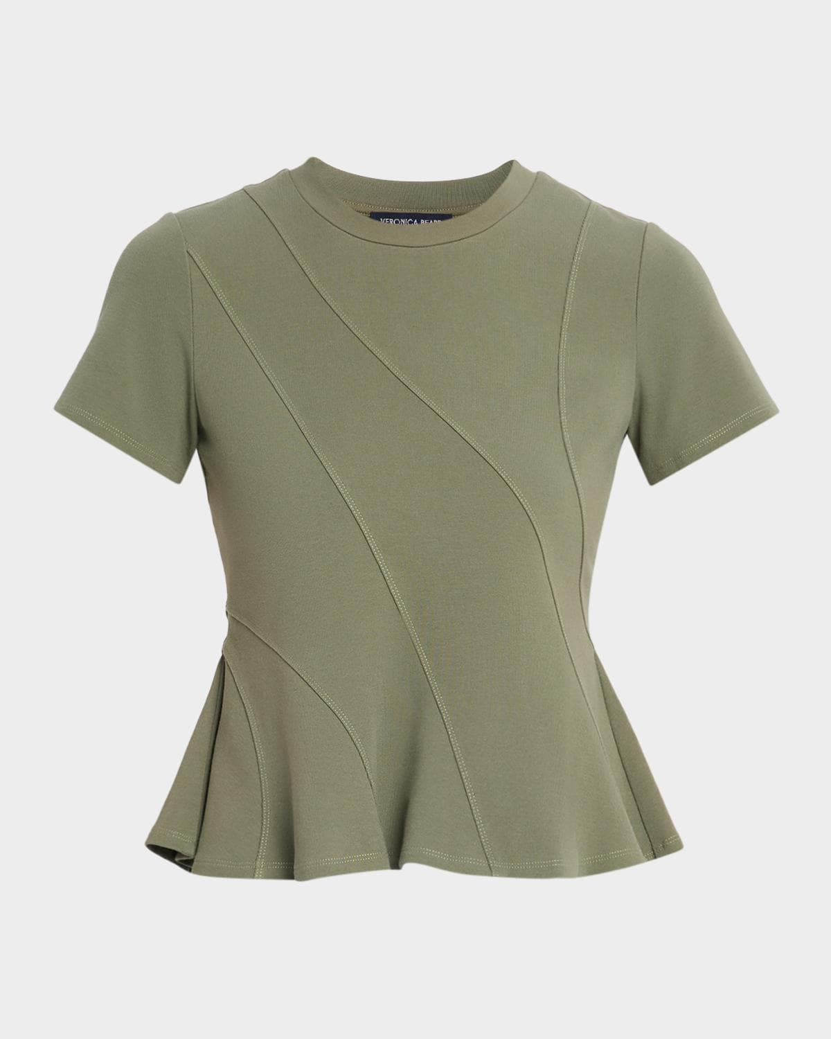 Veronica Beard Syverin Paneled Peplum Tee