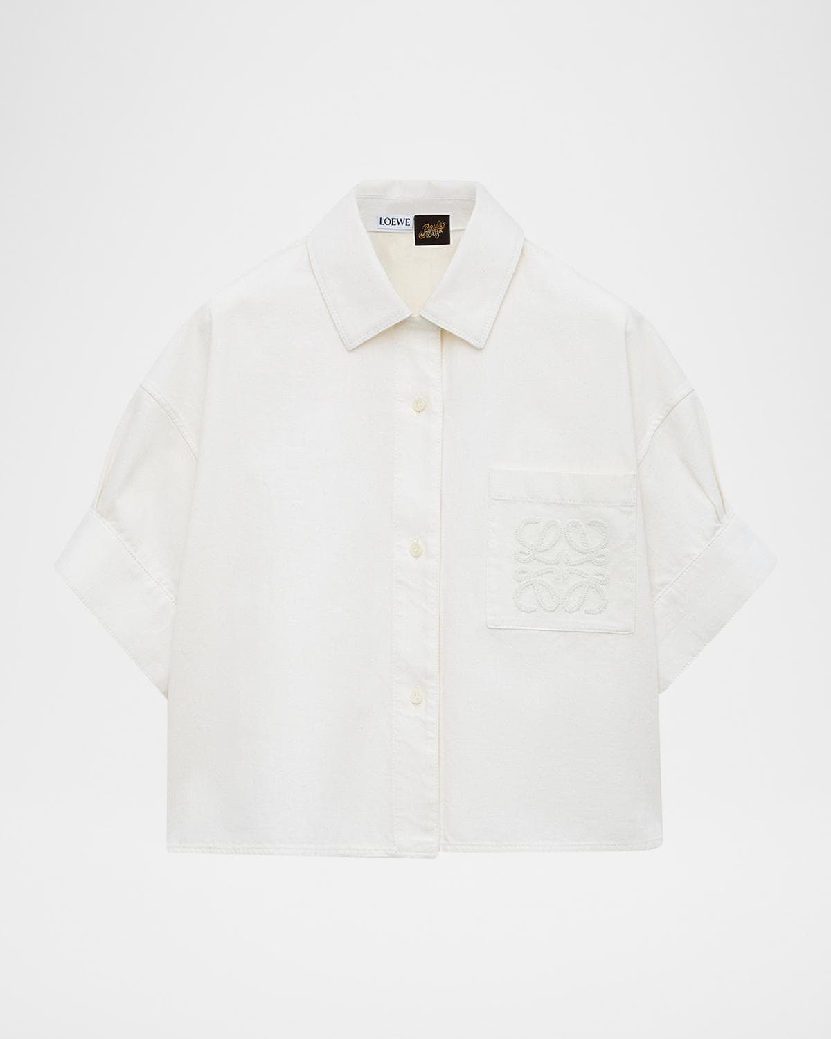 LOEWE x Paula's Ibiza Short-Sleeve Denim Boxy Shirt