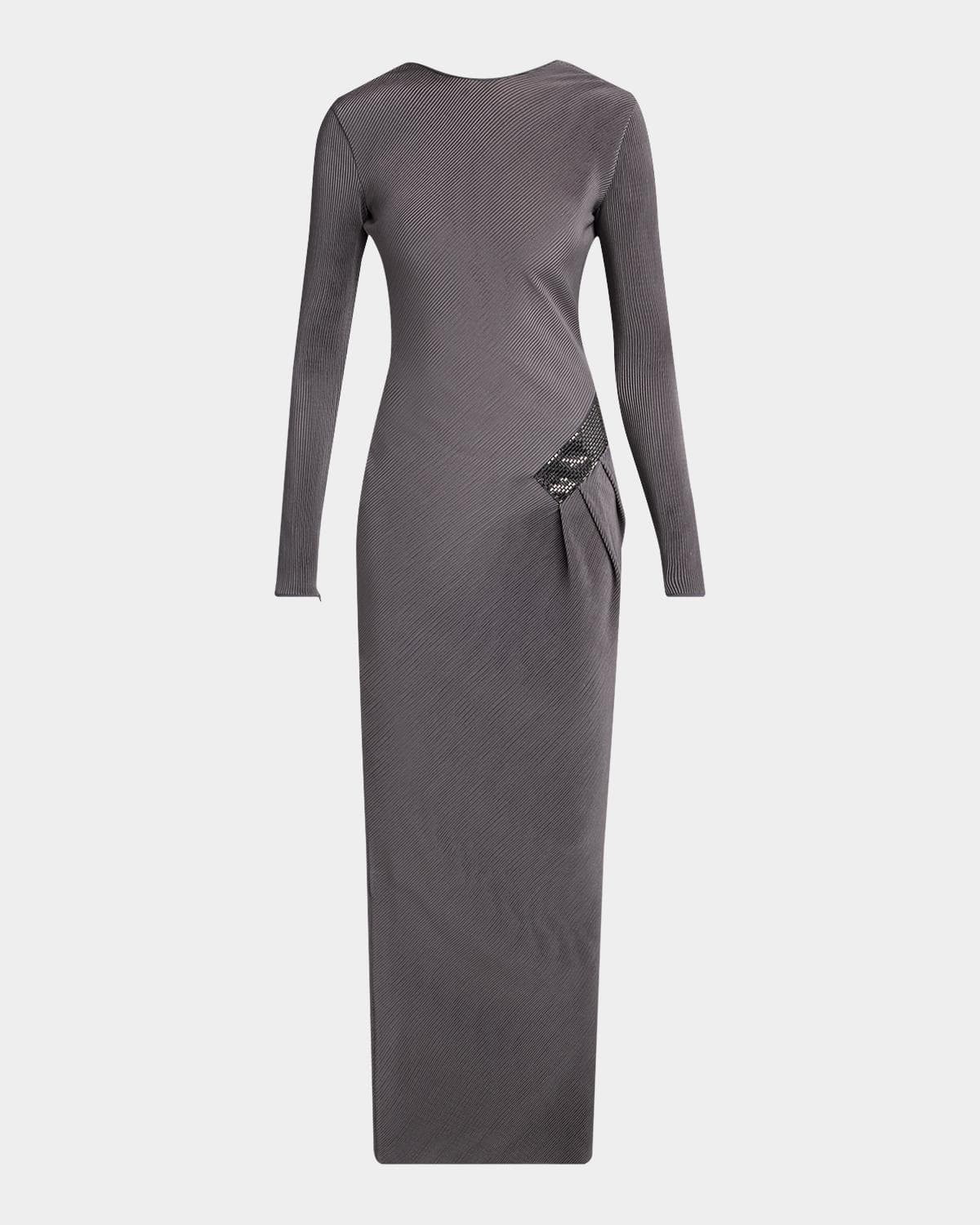 Giorgio Armani Embellished Asymmetric Column Dress