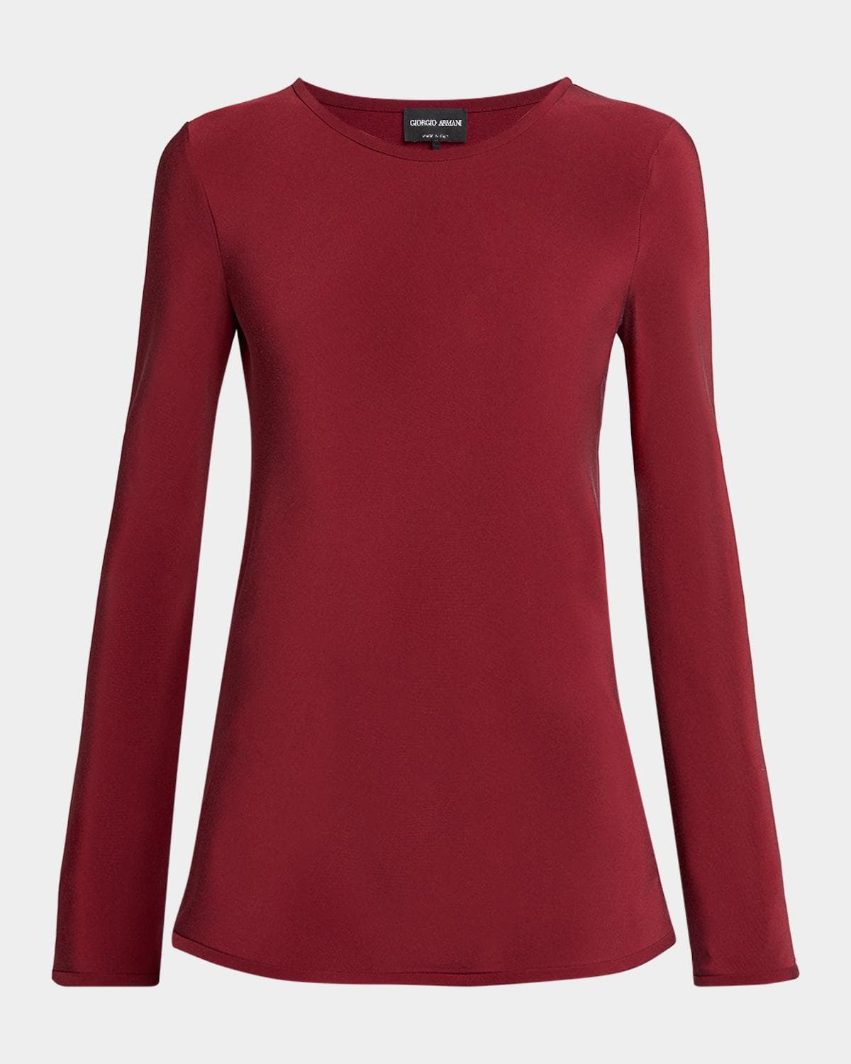 Giorgio Armani Long-Sleeve Silk Stretch Shirt