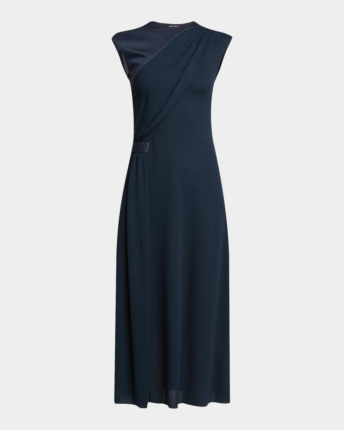 Giorgio Armani Gathered Sleeveless Midi Dress