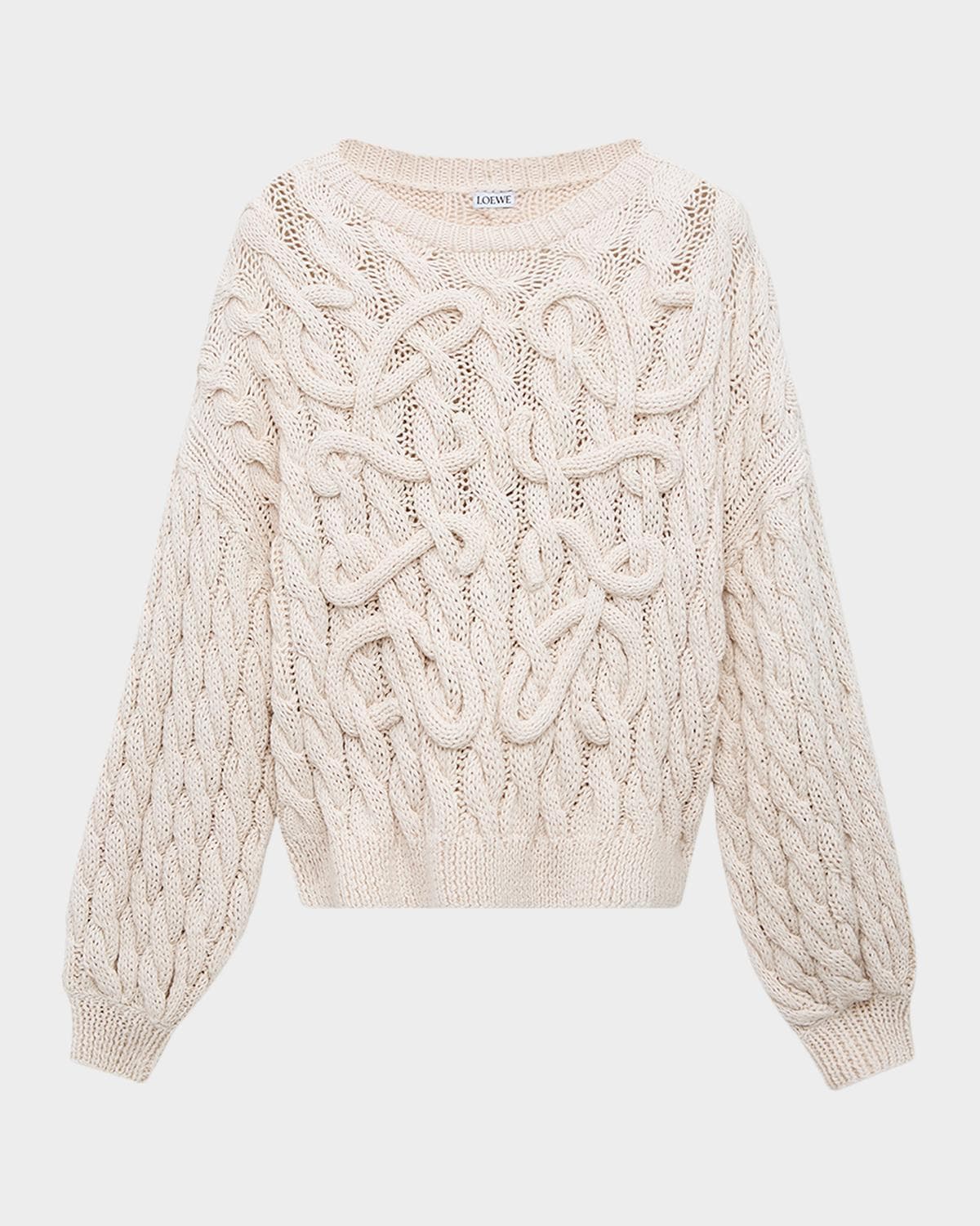 LOEWE x Paula's Ibiza Anagram Cable-Knit Sweater