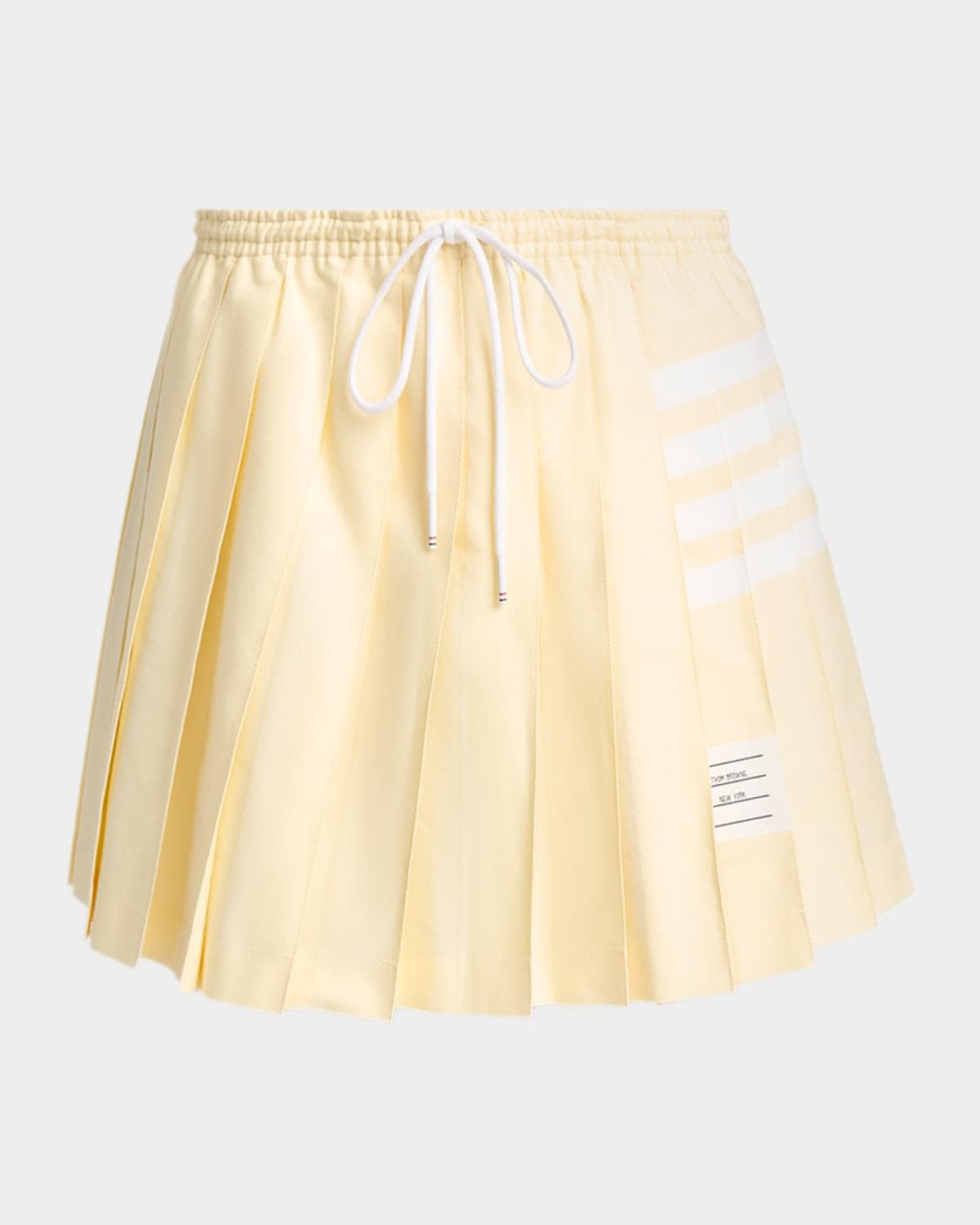 Thom Browne 4-Bar Cotton Drawstring Miniskirt