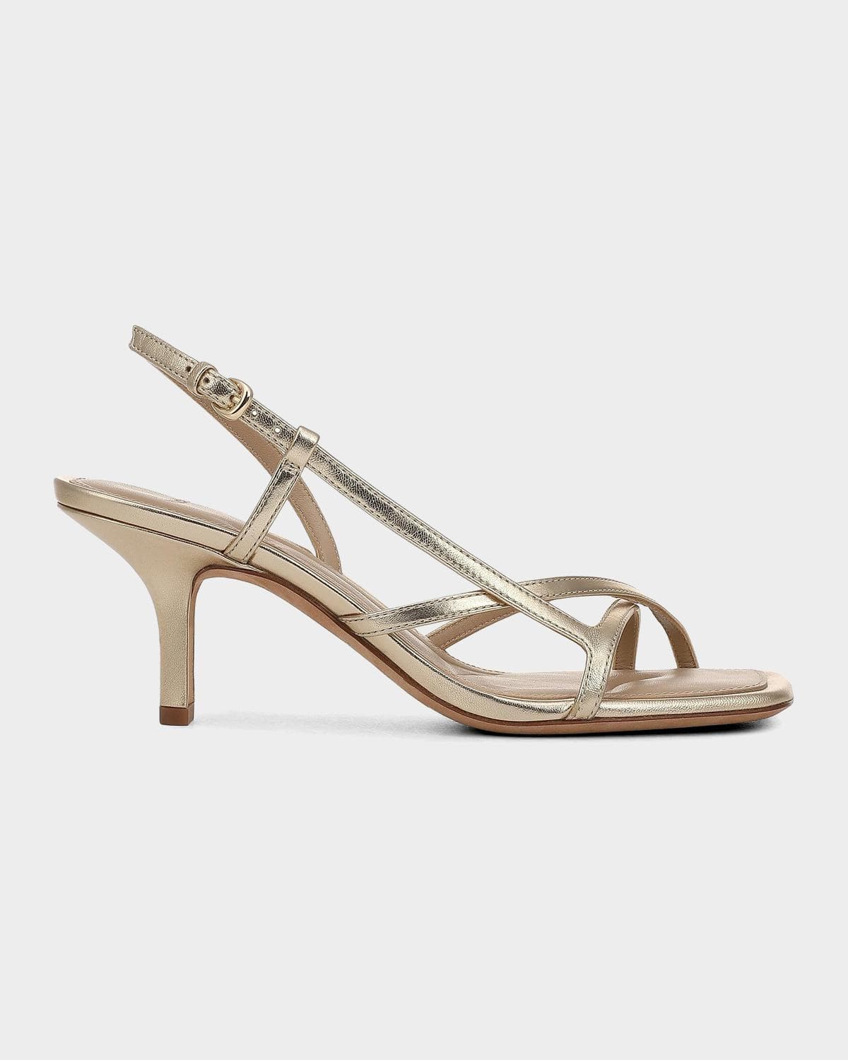 Vince 65mm Lilian Metallic Leather Slingback Sandals