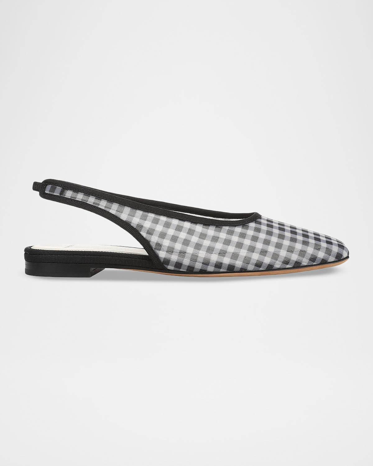 Vince Daphne II Gingham Mesh Slingback Flats
