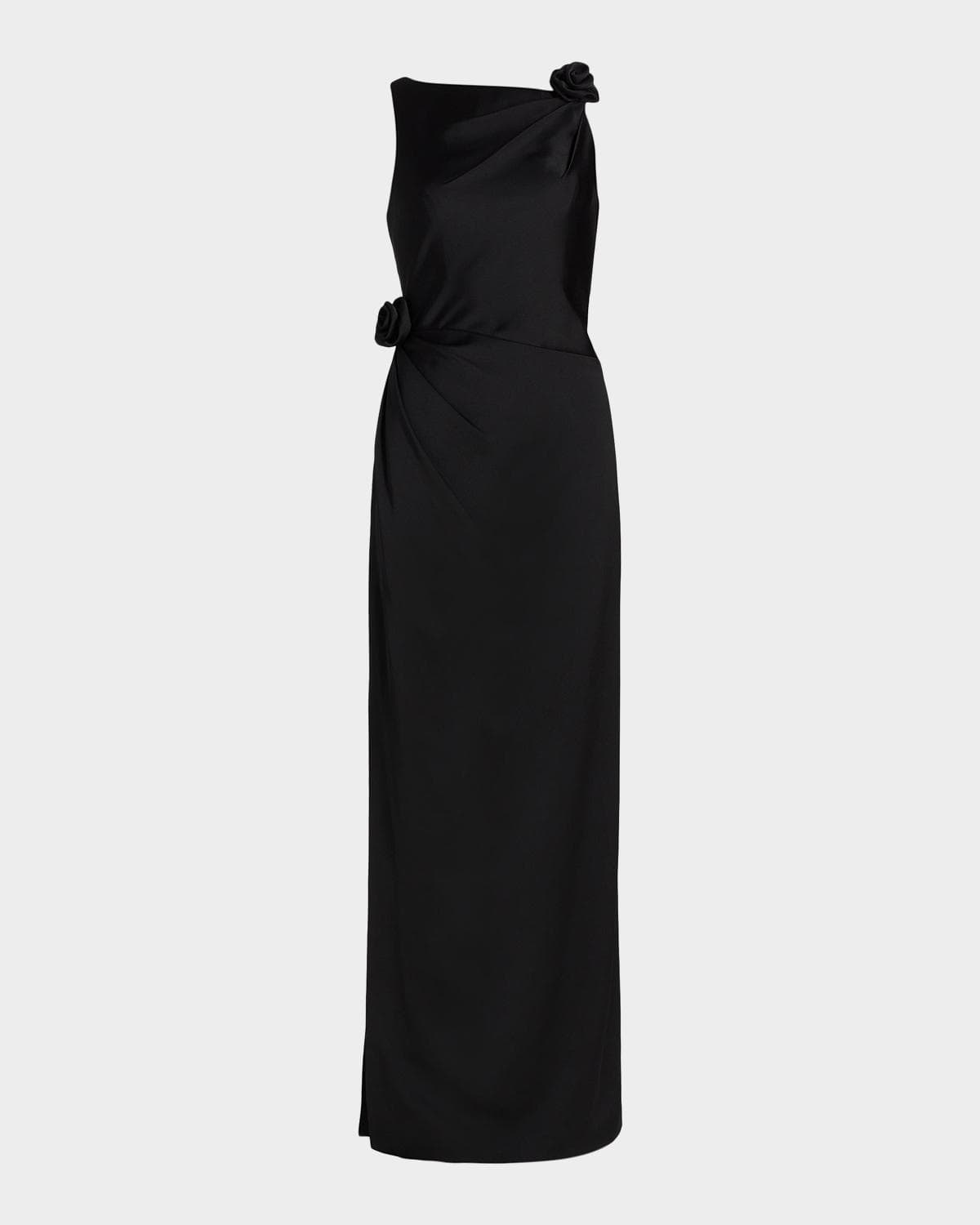 As It May Rosette Draped Column Gown