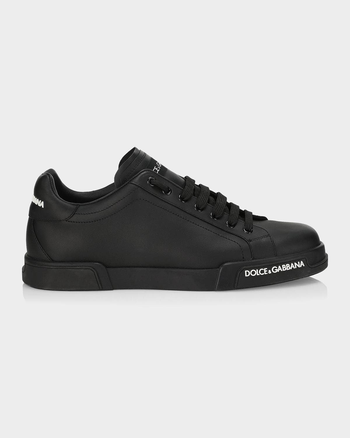 Dolce & Gabbana Men's Portofino Leather Low-Top Sneakers
