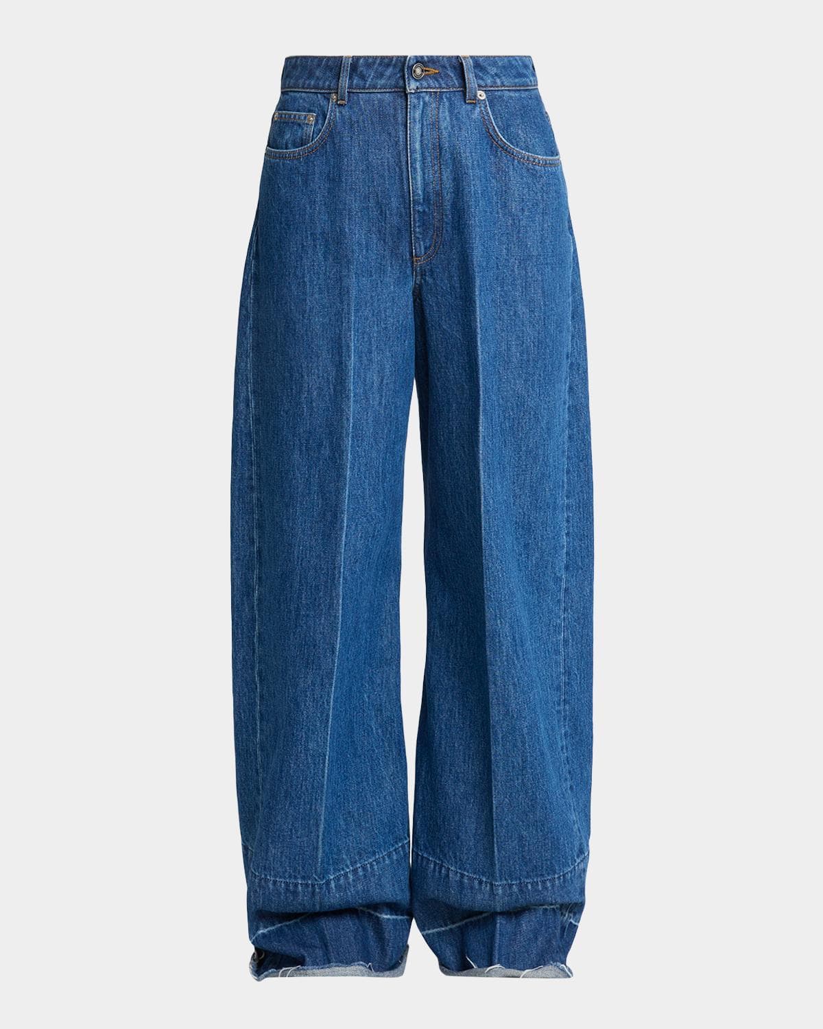 Givenchy Raw Edge Released Hem Wide-Leg Jeans