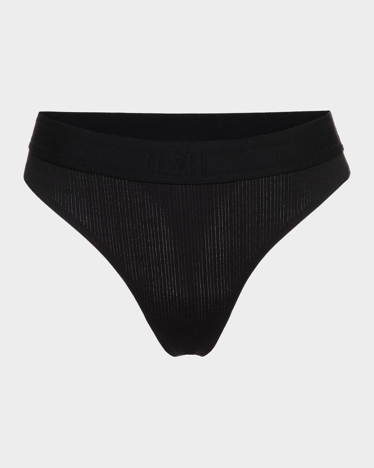 Wolford Beauty Cotton Striped Mid-Rise Thong