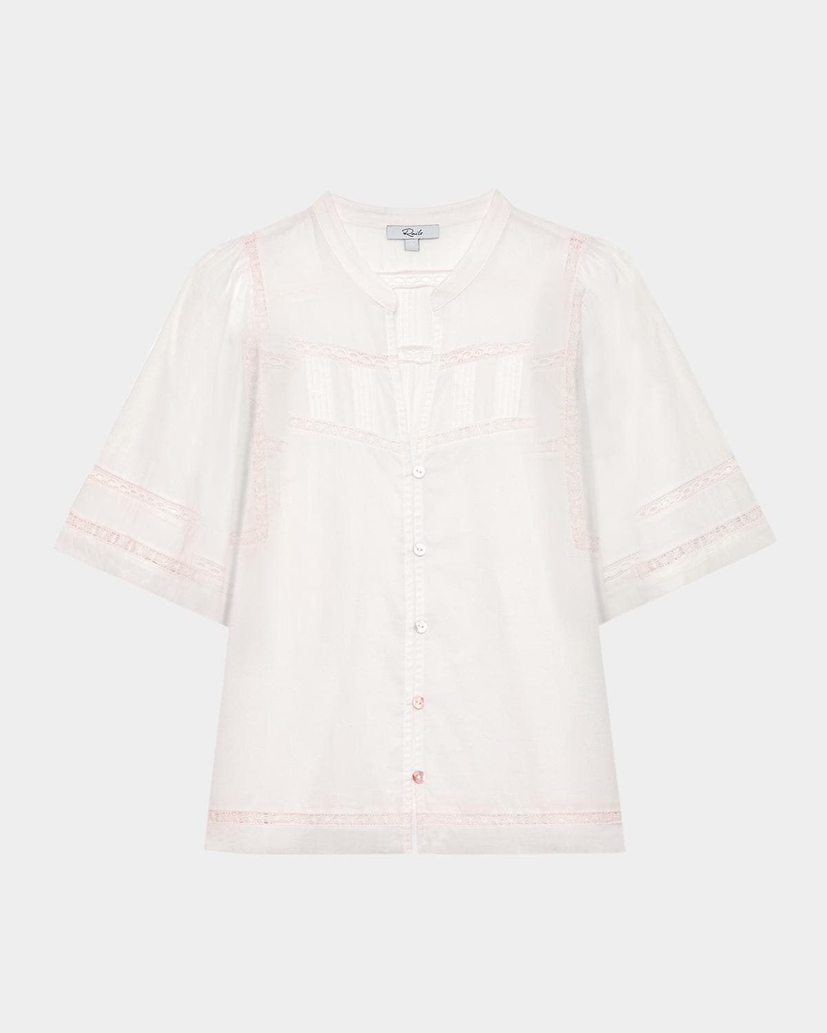 Rails Alanis Lace-Inset Poplin Shirt