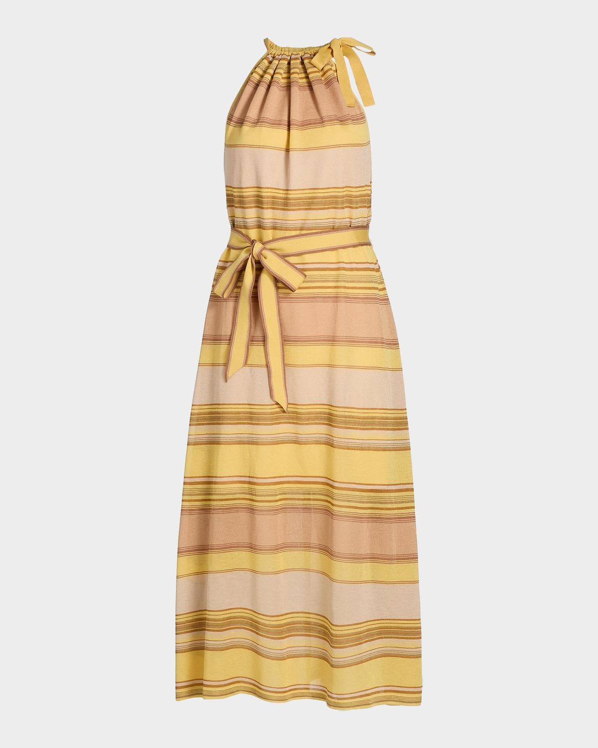 Zimmermann Indra Striped Sleeveless Midi Dress