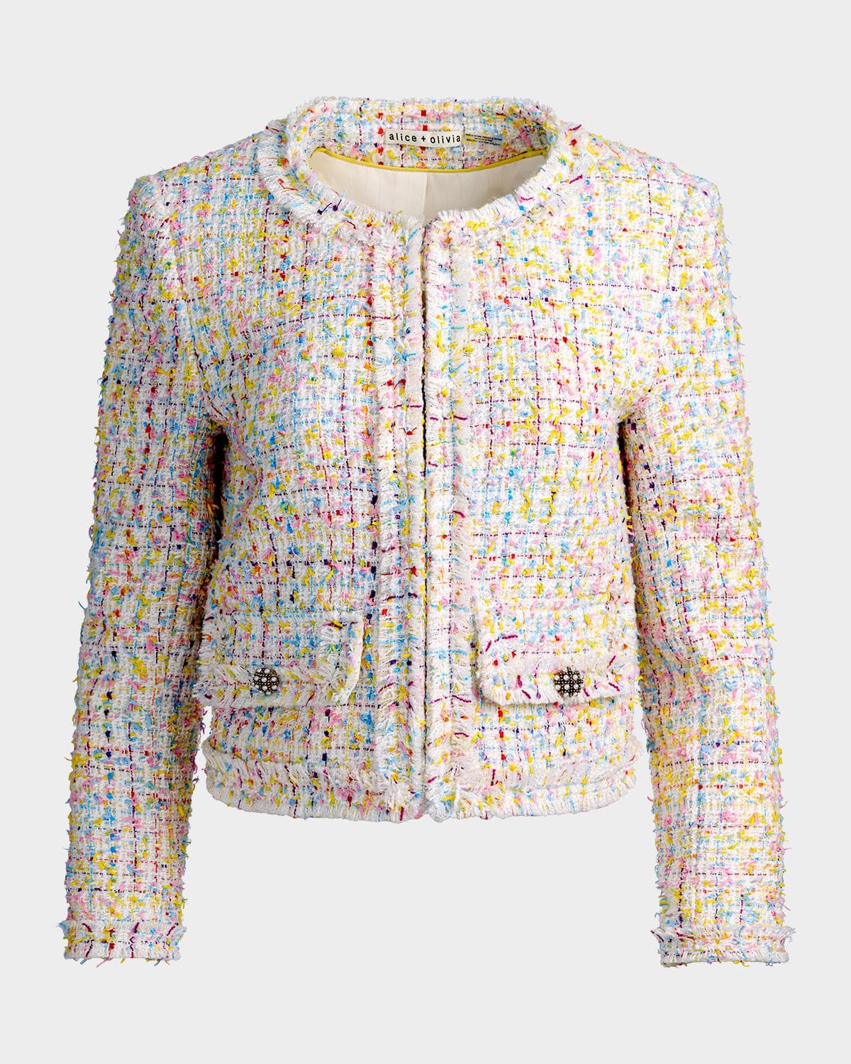 ALICE + OLIVIA Landon Tweed Cropped Jacket · MEDIUM