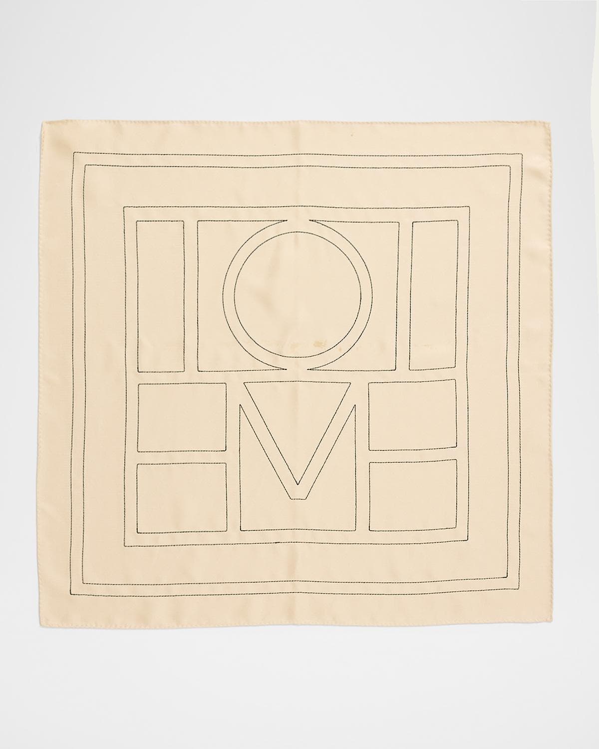 Toteme Embroidered Logo Monogram Silk Scarf