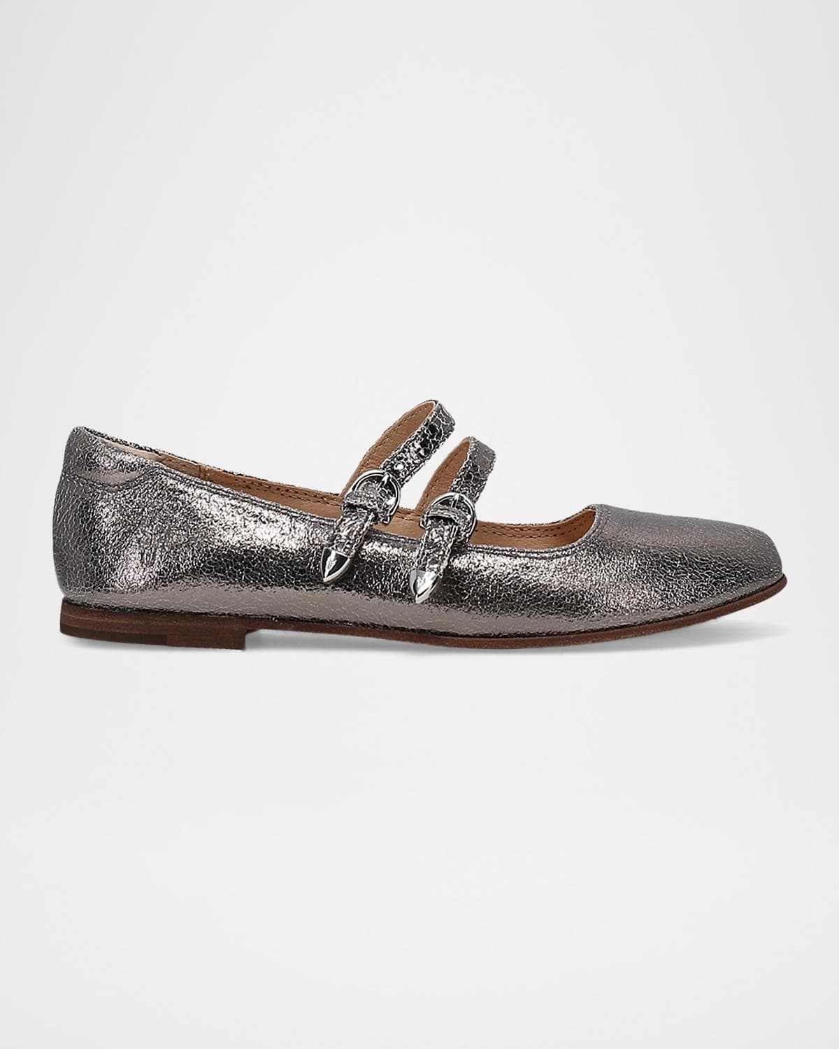 Frye Carson Metallic Leather Multi-Strap Mary Janes