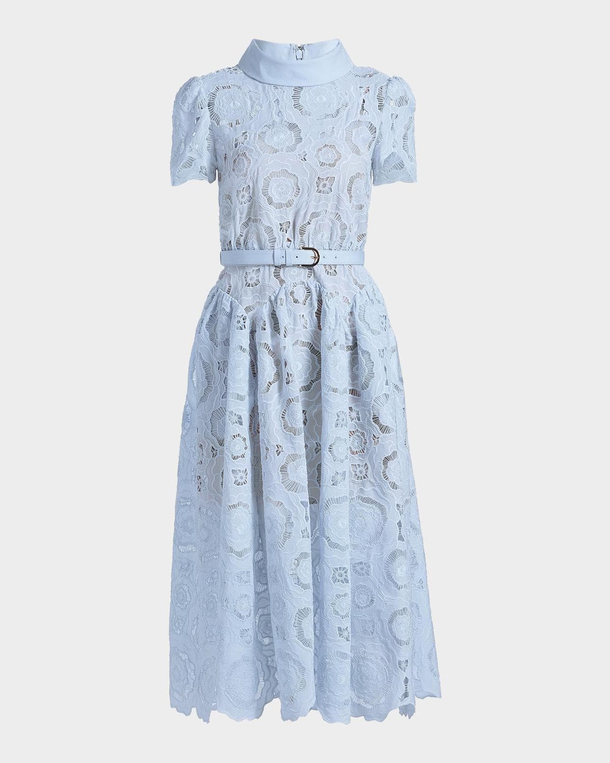 Self-Portrait Floral Lace A-Line Midi Dress