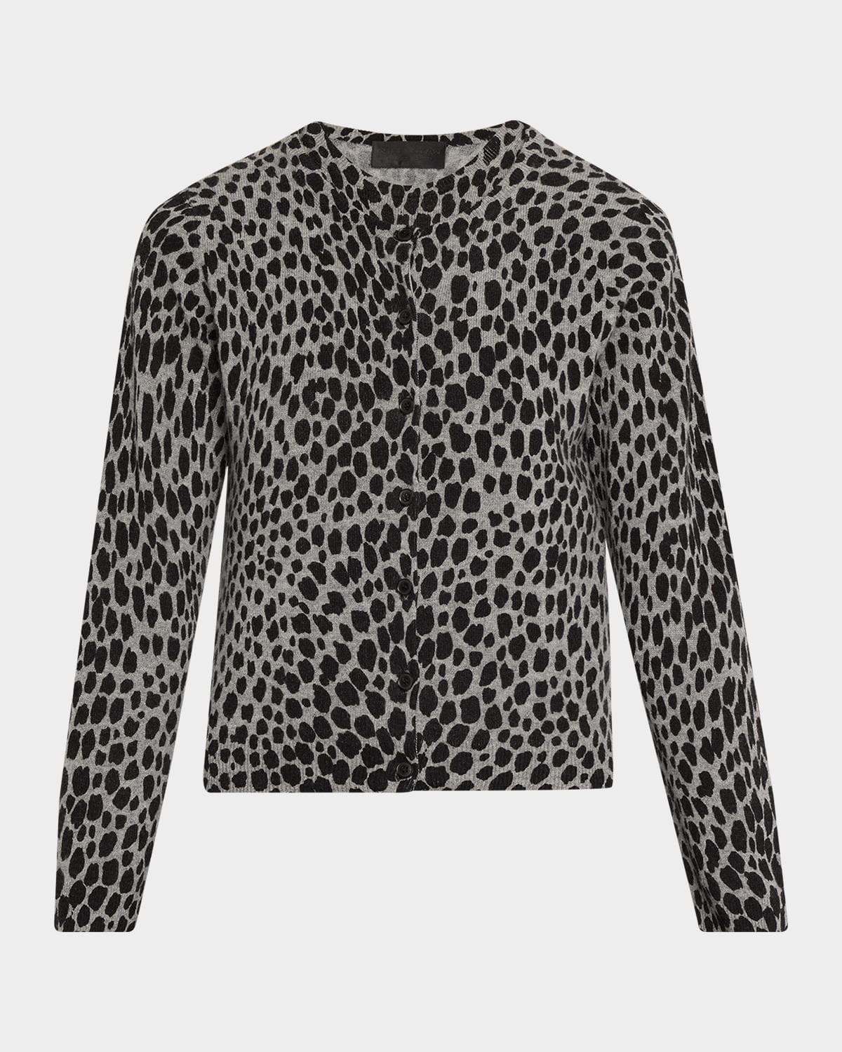 Nili Lotan Keelah Cashmere Leopard-Spot Cardigan