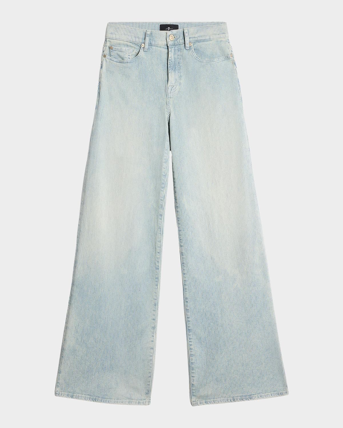 7 For All Mankind Lotta Pinstripe Wide-Leg Jeans