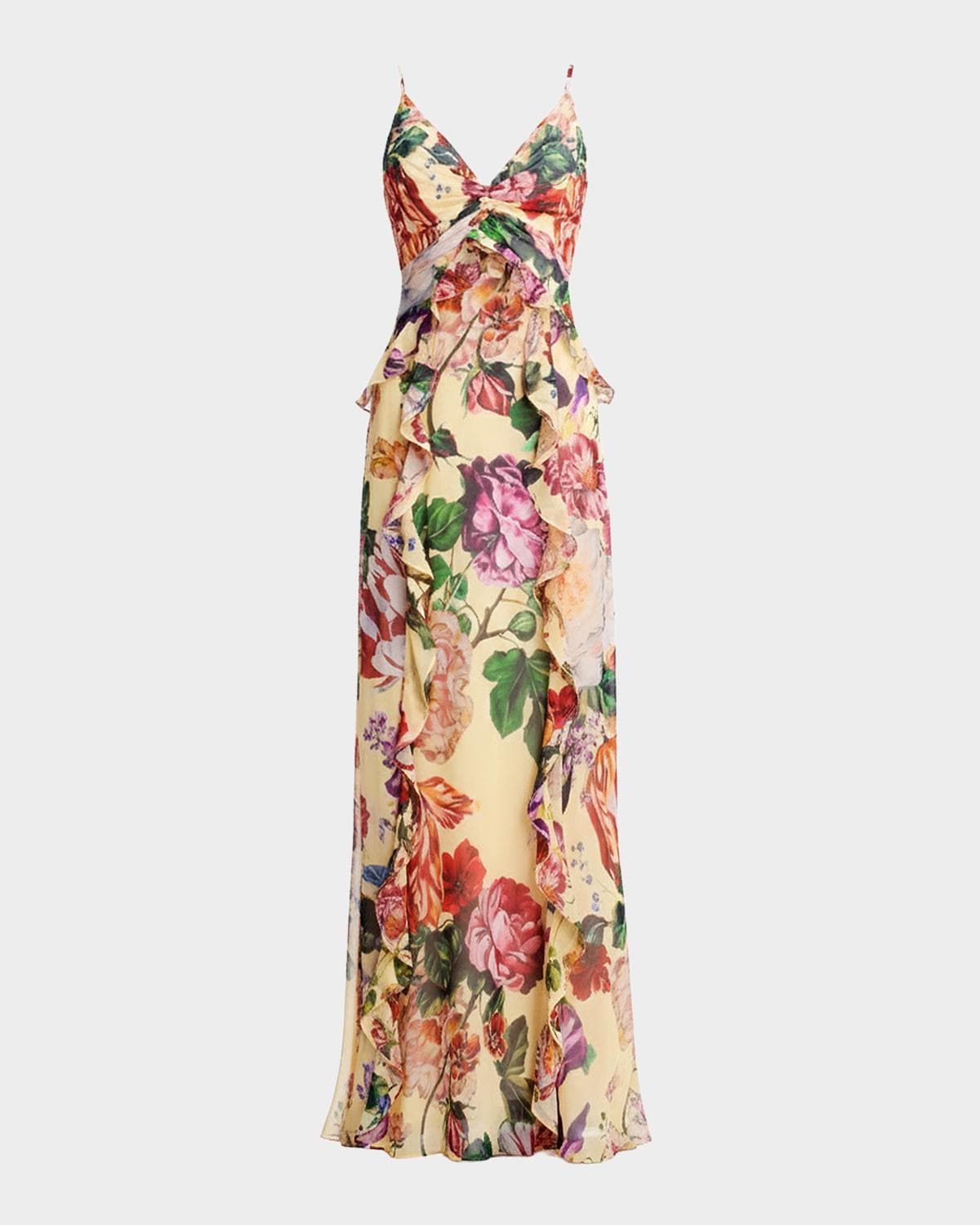 Dress the Population Black Label Jayden Floral-Print Chiffon Maxi Dress