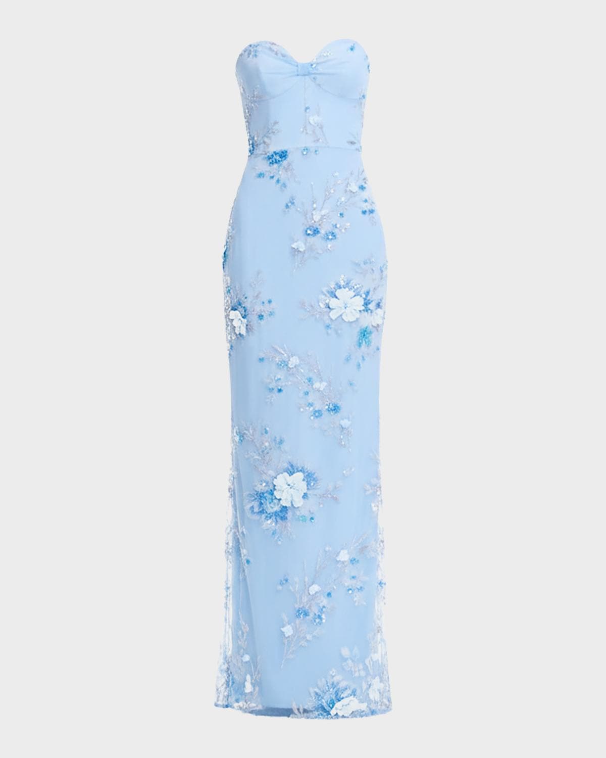 Dress the Population Black Label Daisy Strapless Sequin Floral Column Gown