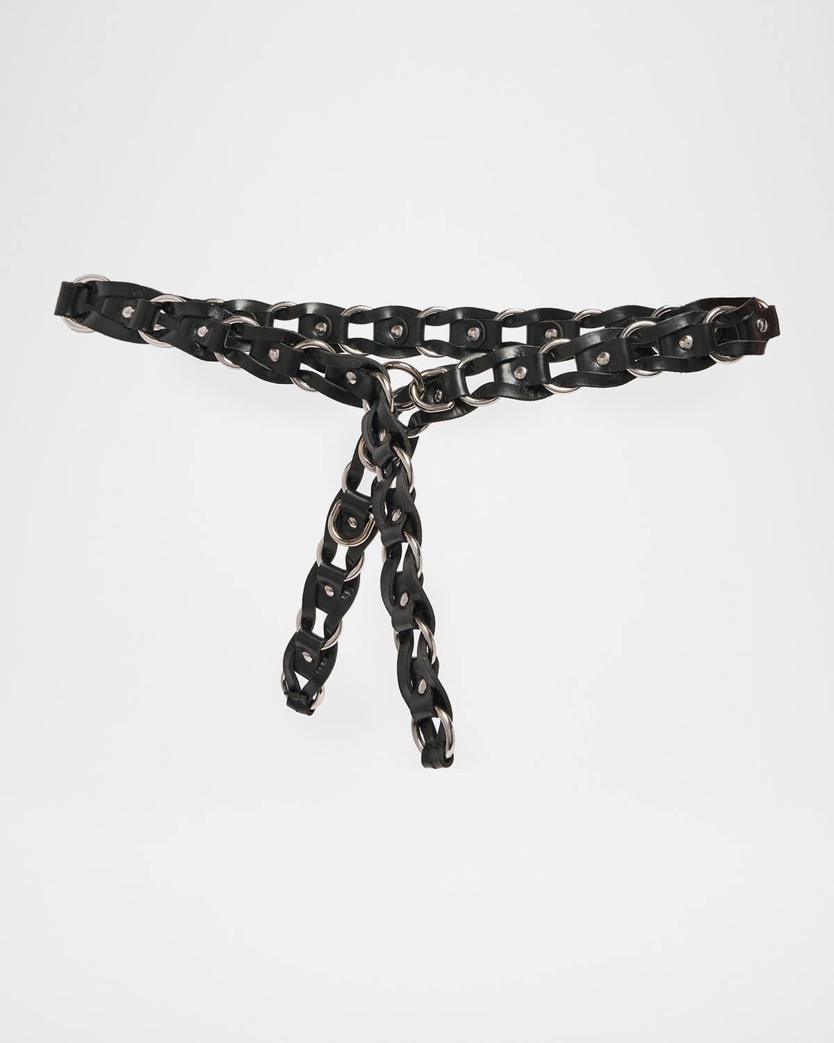 Etoile Isabel Marant Bali Woven Leather and Metal Belt