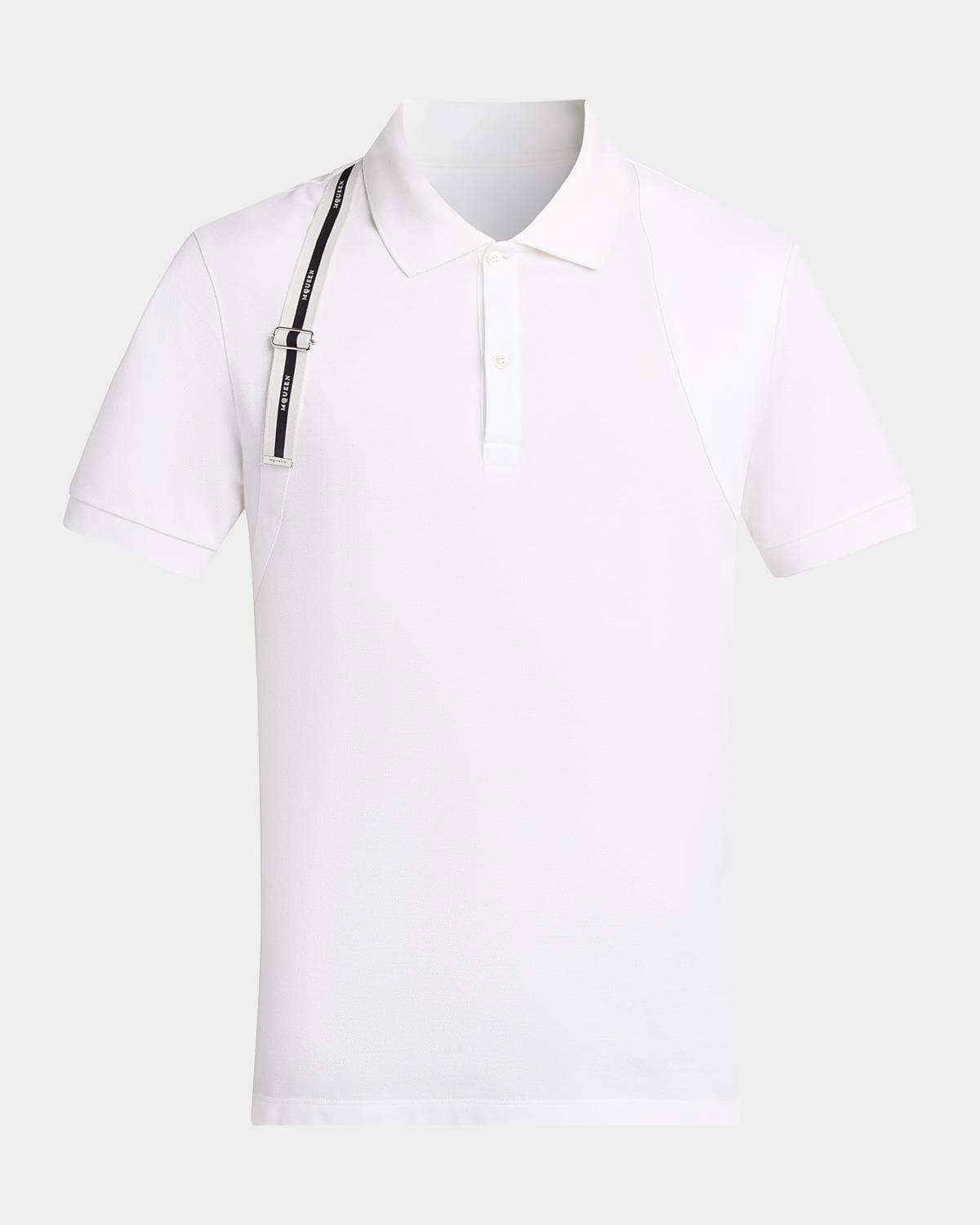 McQueen Men's Harness Cotton Pique Polo Shirt