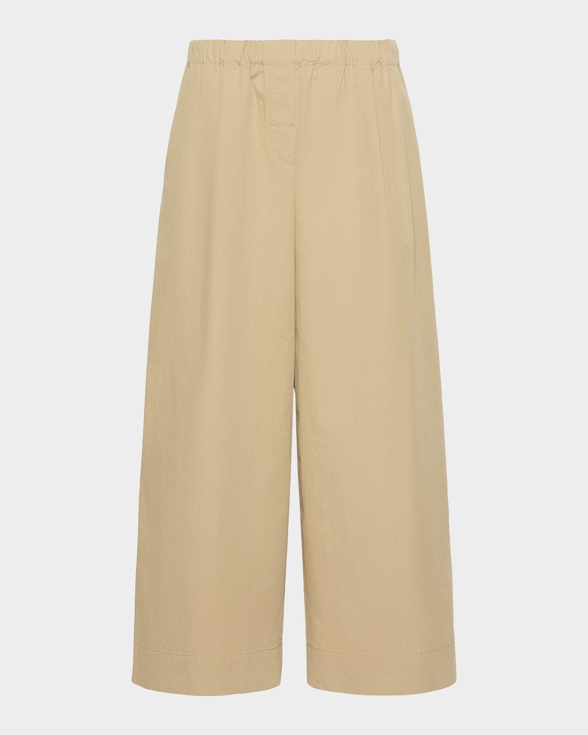 Weekend Max Mara Cropped Wide-Leg Cotton Pants