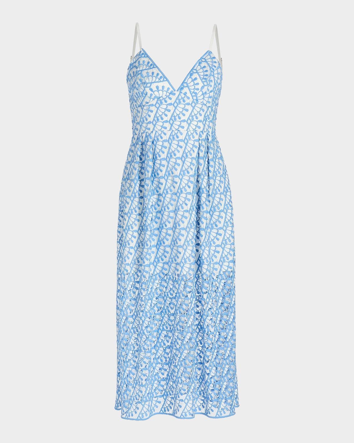 Milly Hazel Embroidered Midi Dress