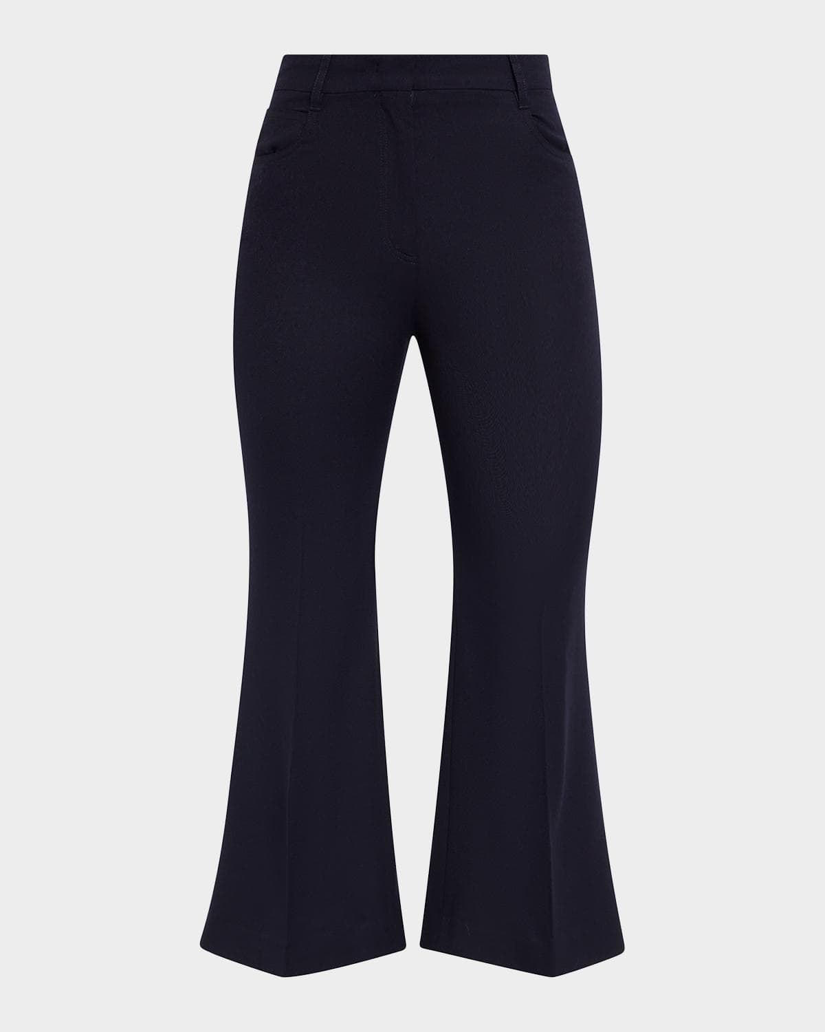 Stella McCartney Mid-Rise Wool Kickflare Crop Pants