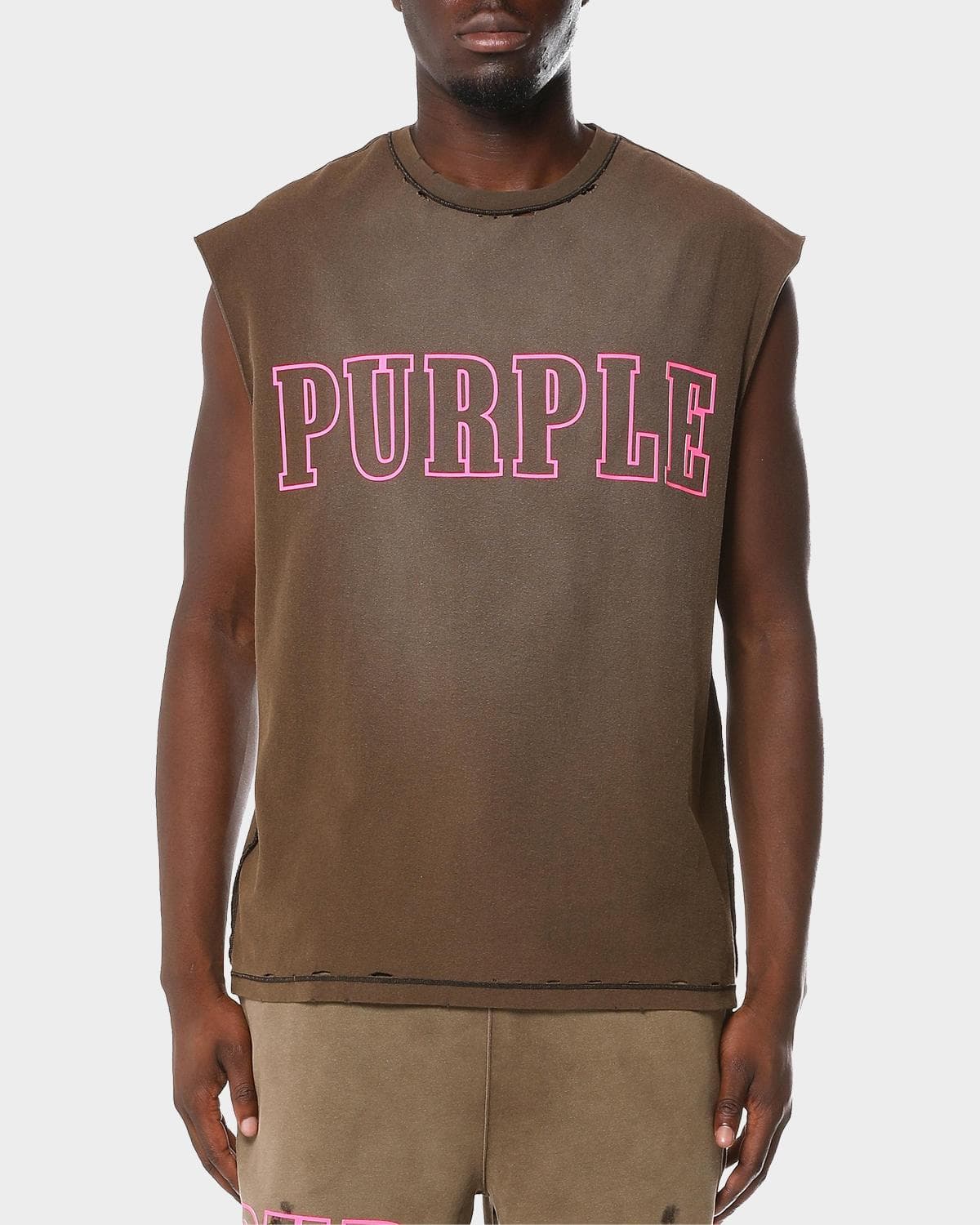 PURPLE Men's Logo Textured Jersey Tank