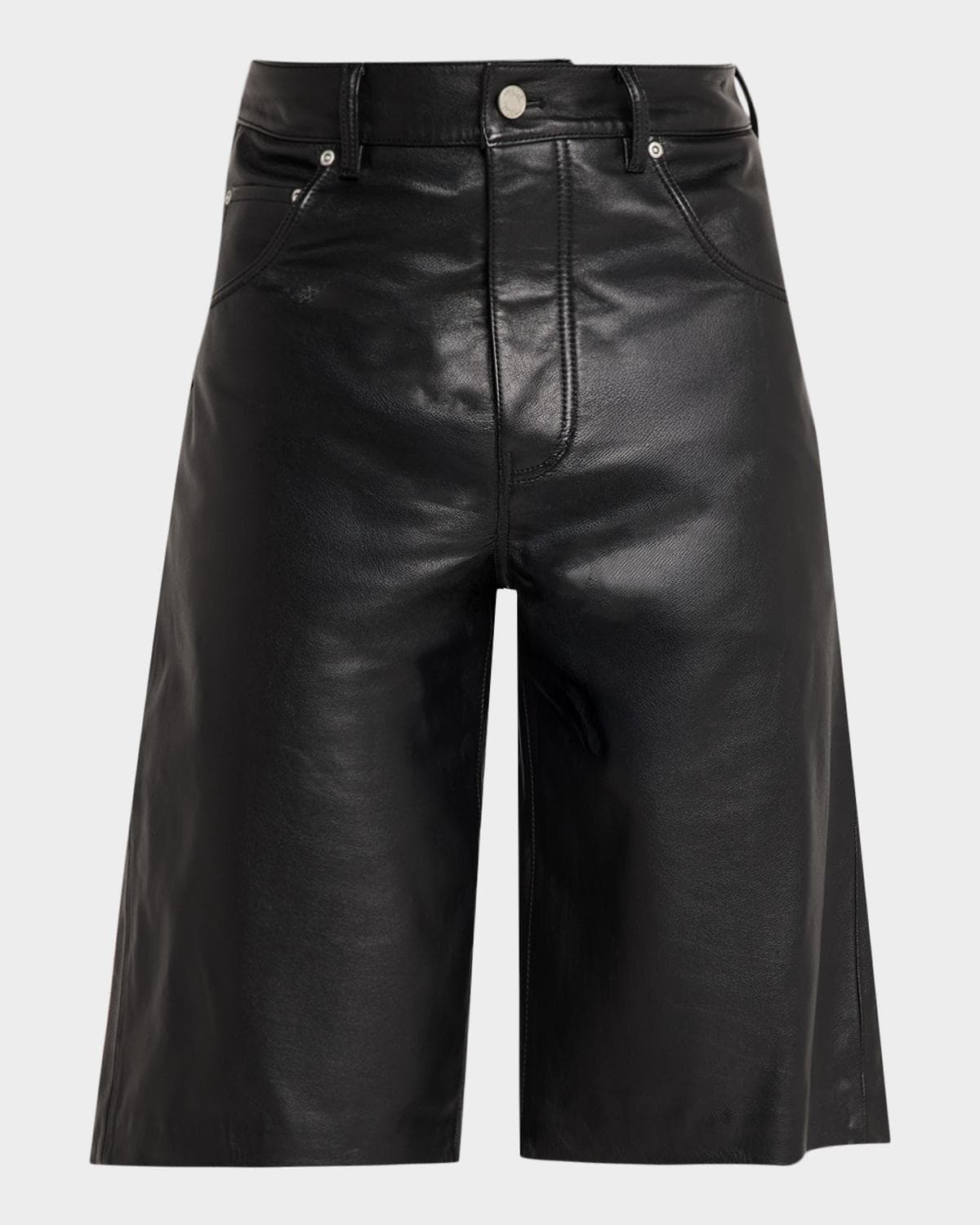 PURPLE Men's Leather Five-Pocket Shorts