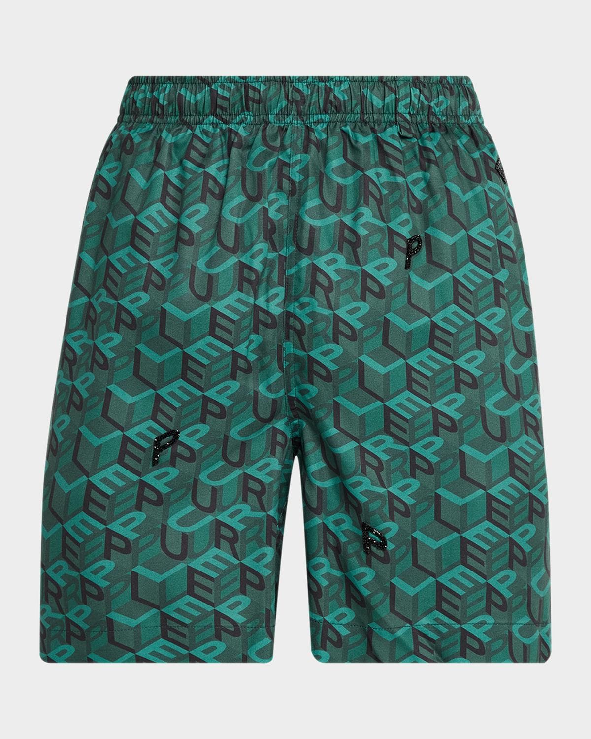PURPLE Resort Monogram Elasticized Shorts