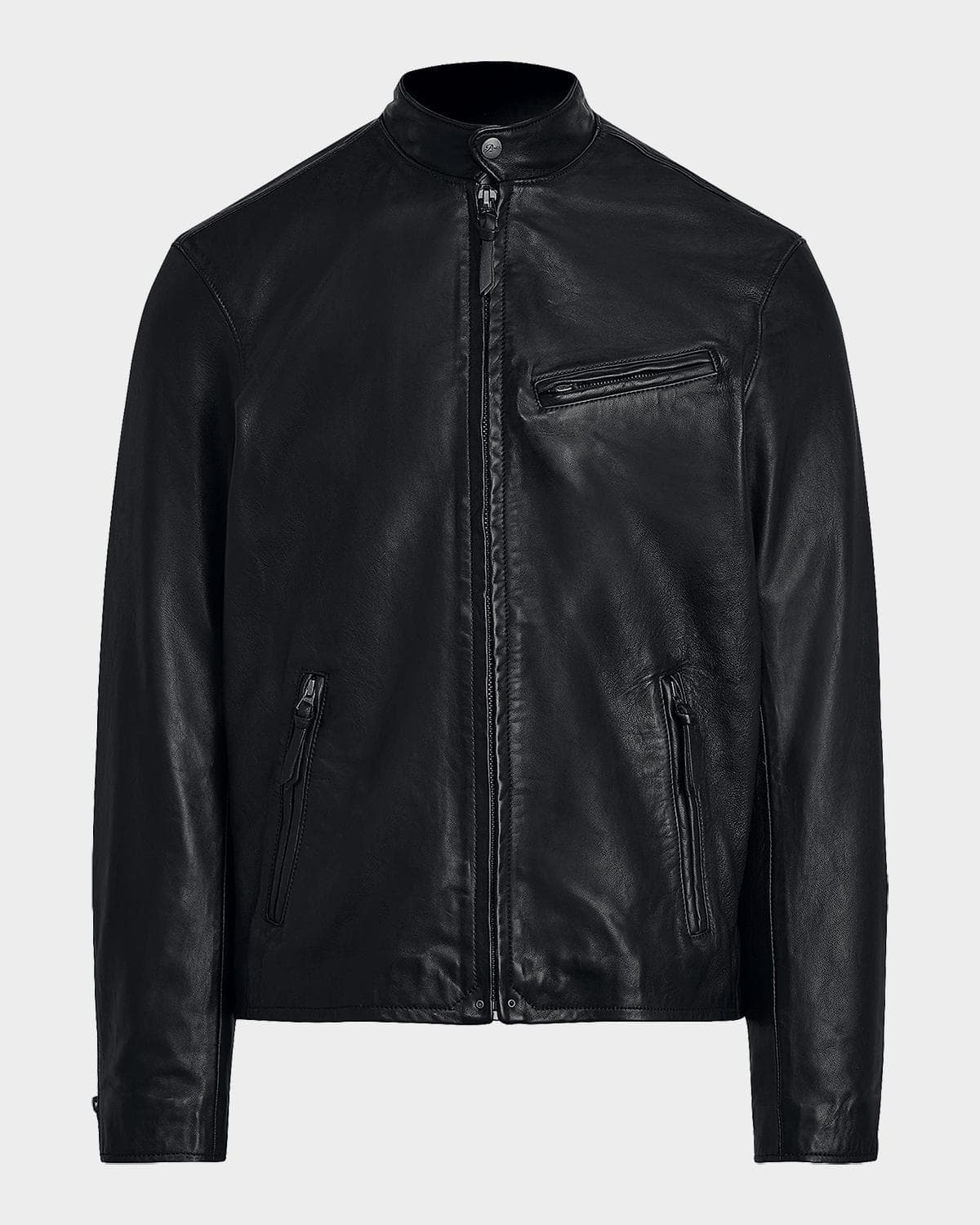 Polo Ralph Lauren Café Leather Racer Jacket · XX-LARGE