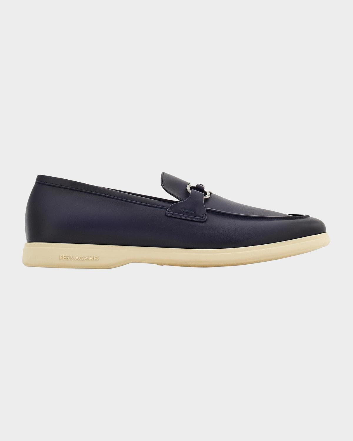 FERRAGAMO Men's Cosimo Leather Ganicni Bit Loafers