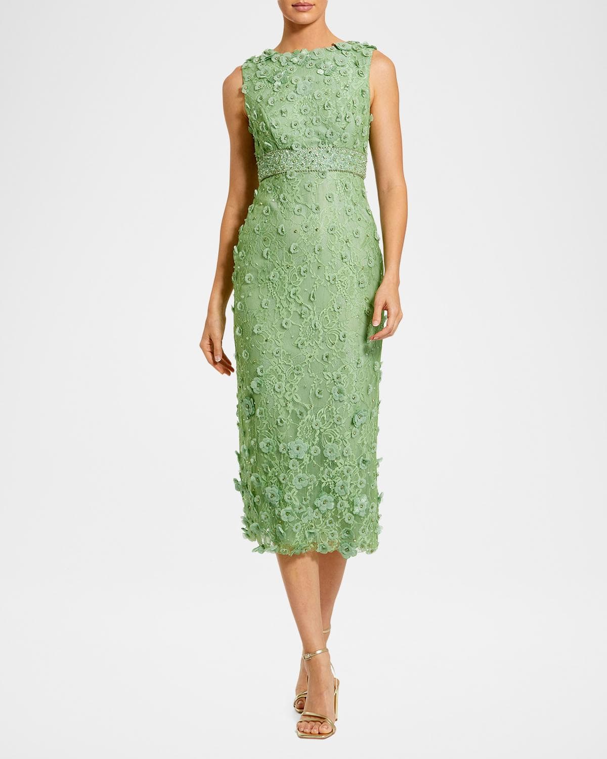 Mac Duggal Floral Beaded Sheath Dress