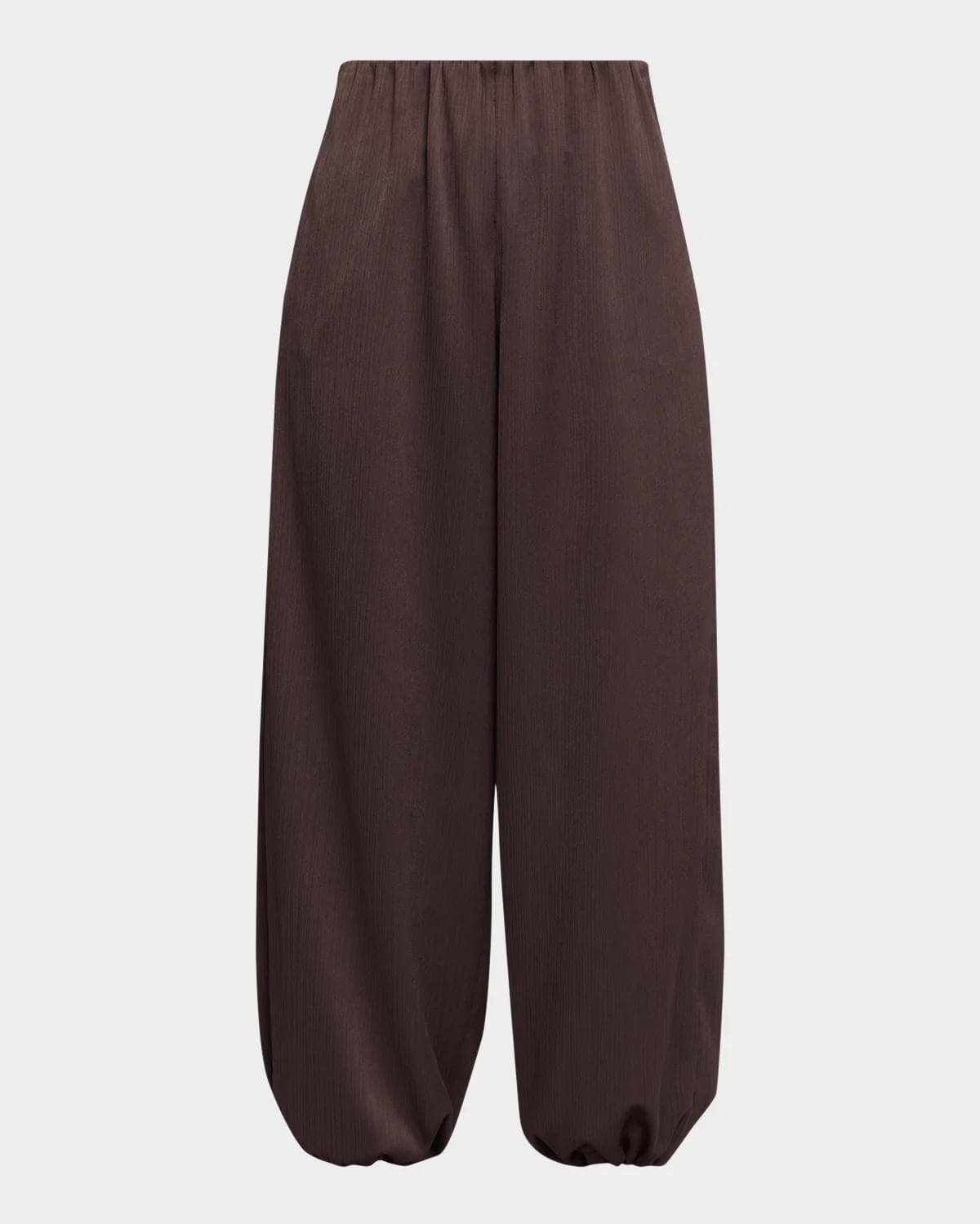 Vince Mid-Rise Plissé Satin Bubble Pants