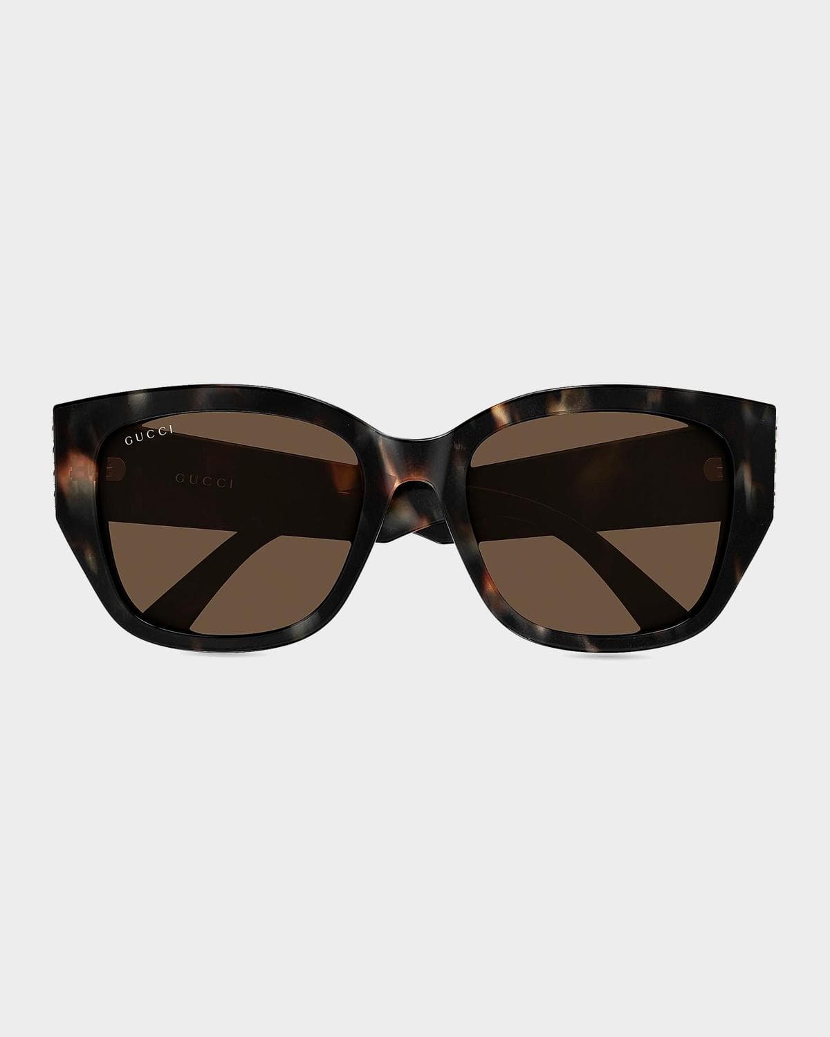 Gucci On Side 55MM Round Sunglasses