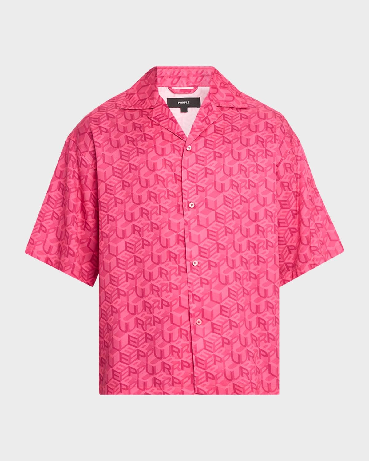 PURPLE Men's Resort Monogram Camp Shirt