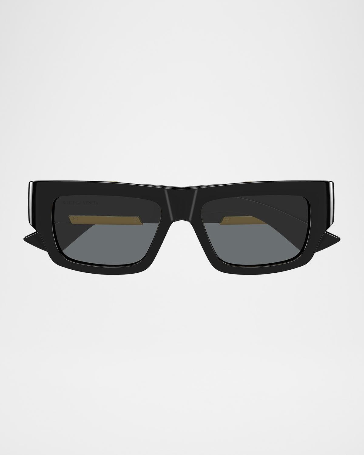 Bottega Veneta Men's Dash Rectangular Nylon Sunglasses
