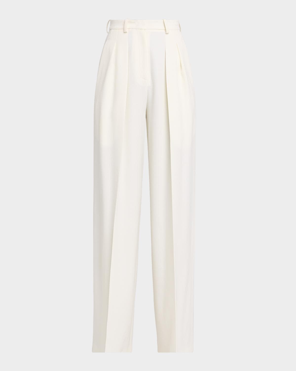 Michael Kors Collection Pleated High-Rise Wool Pants