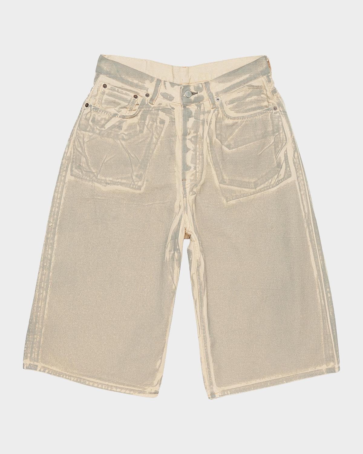 Acne Studios Men's Printed Cotton Denim Shorts