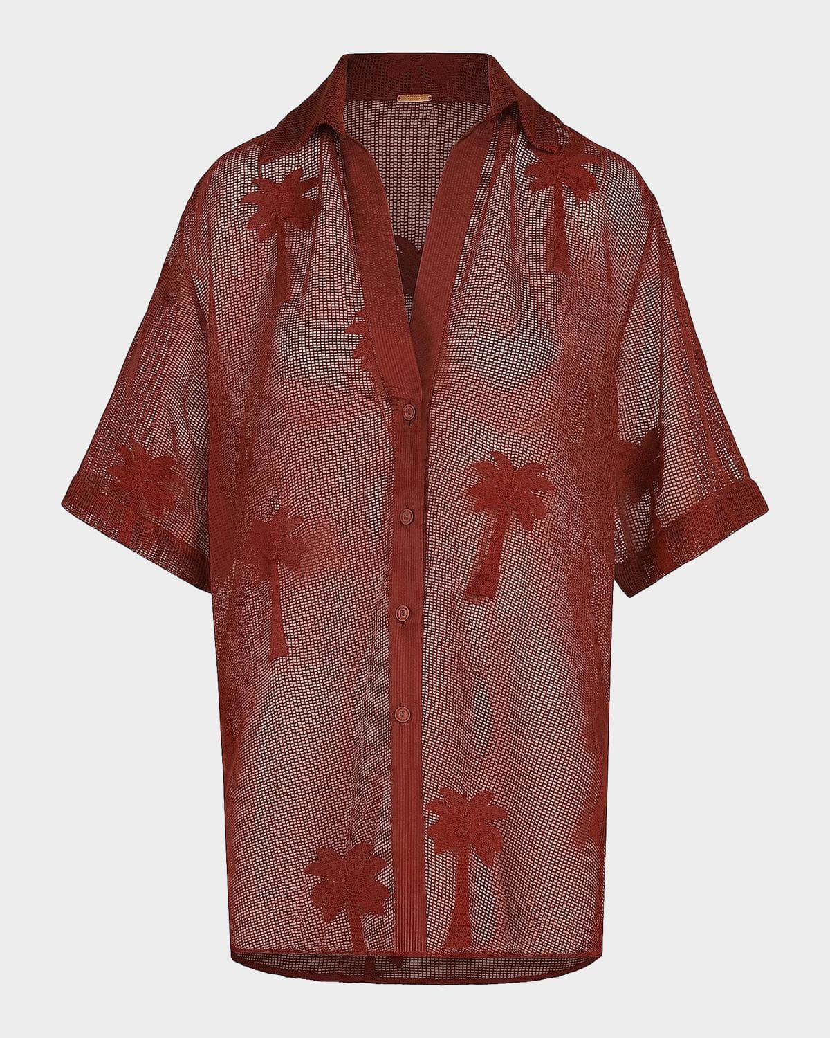 Johanna Ortiz Playa Grande Salty Promises Cotton Mesh Shirt