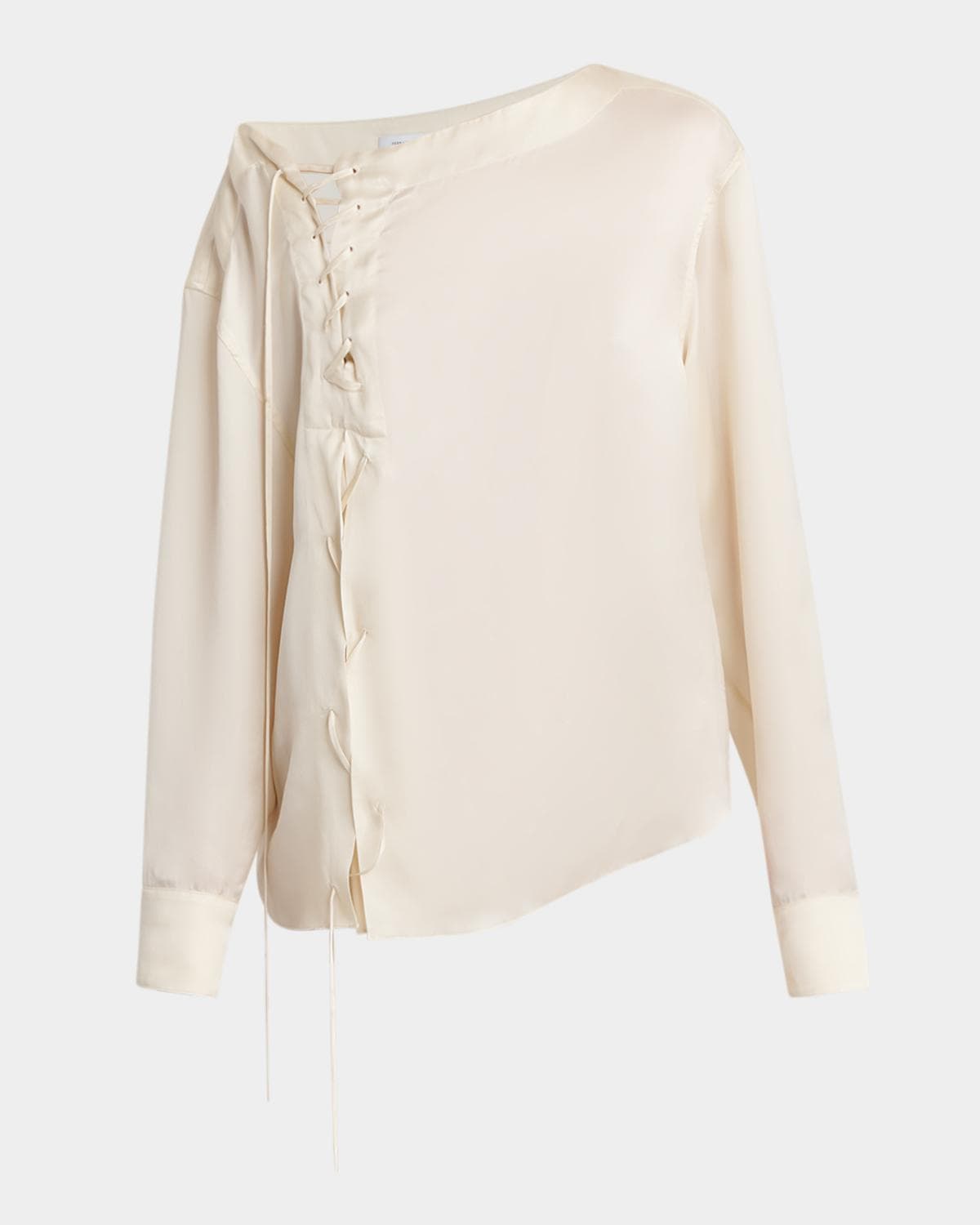 FERRAGAMO Satin Lace-Up Blouse