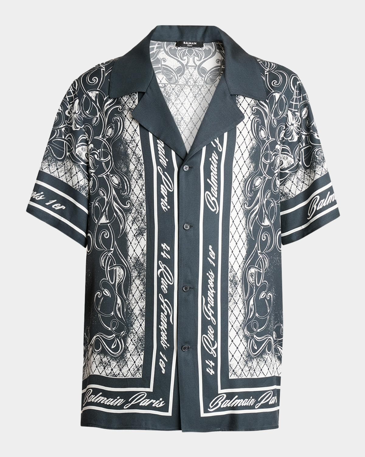 Balmain Men's Foulard Print Short-Sleeve Shirt